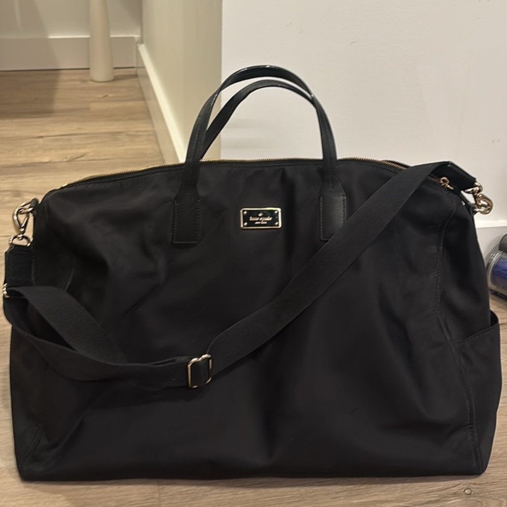 Black Kate spade spacious nylon weekender bag! Perfect condition, barely used.